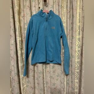 3/$30 The North Face TKA 100 Girls Size‎ Medium Blue 1/4 Zip Fleece Pullover